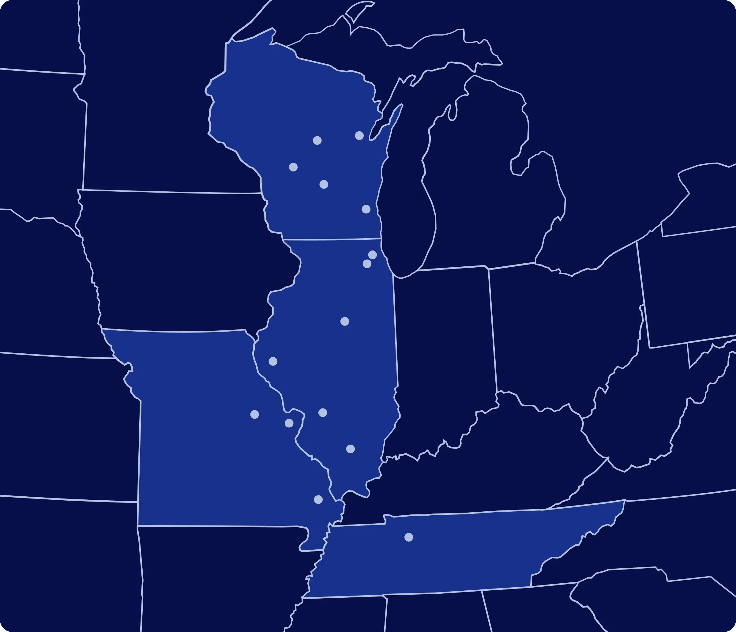 Map of Gateway Truck and Refrigeration locations